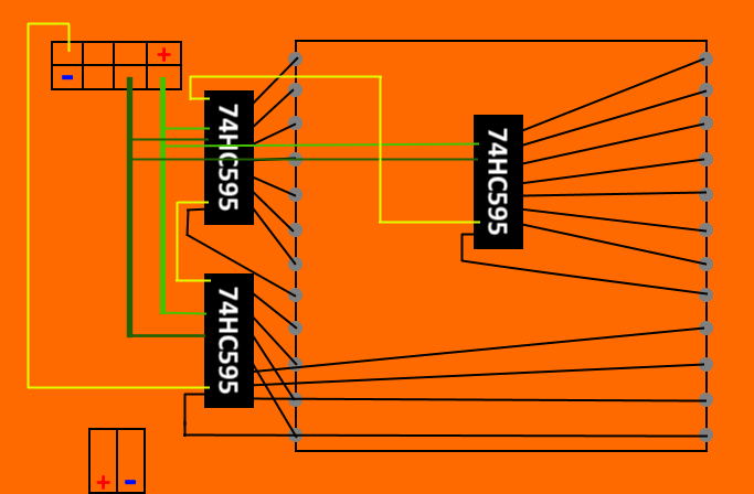 Grafik: Verbindung der Shift Register