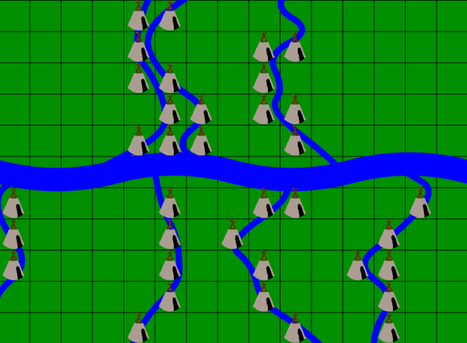 Image: Generated map example with all possible village positions