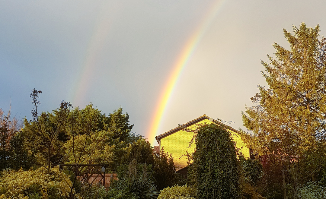 Image: A rainbow in the sky.